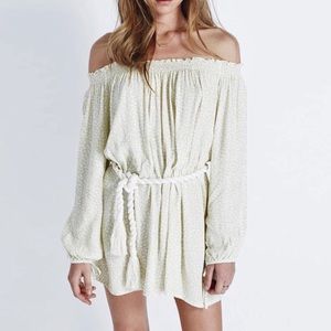 Faithfull XS Green Printed Mini Dress